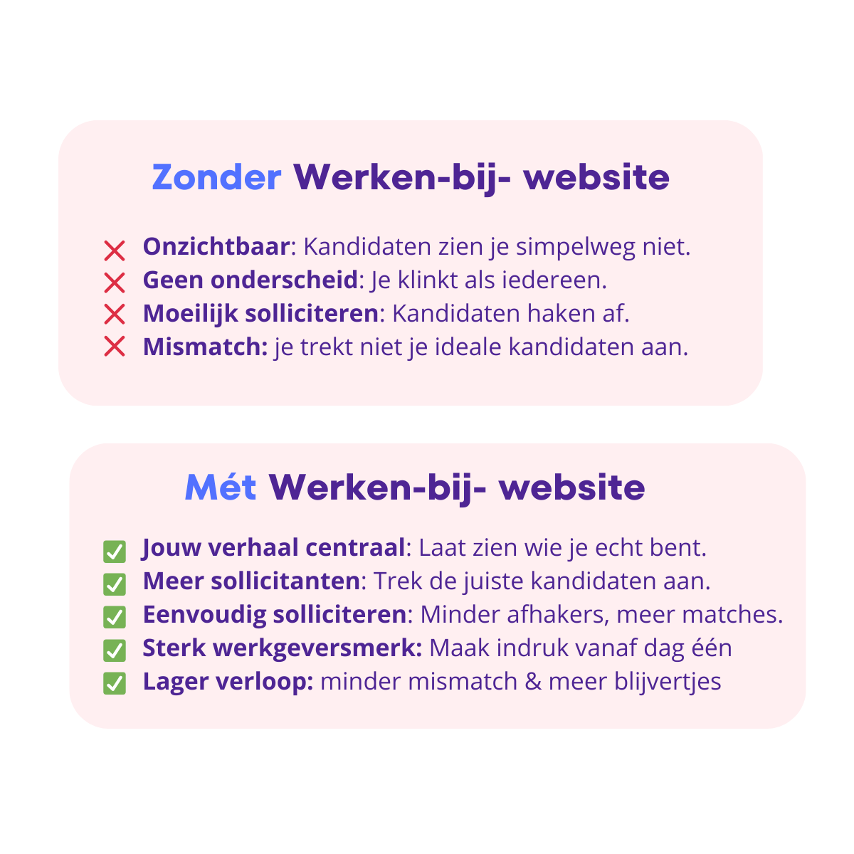 De voordelen van een werken-bij-website op een rijtje gezet.